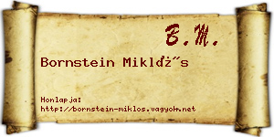 Bornstein Miklós névjegykártya